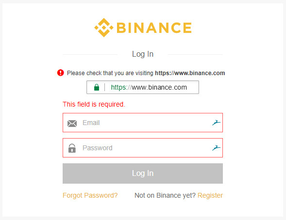 Binance login